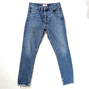 AGOLDE Jamie High Rise Classic 27 Button Fly Straight Leg 90s Revival Minimalist